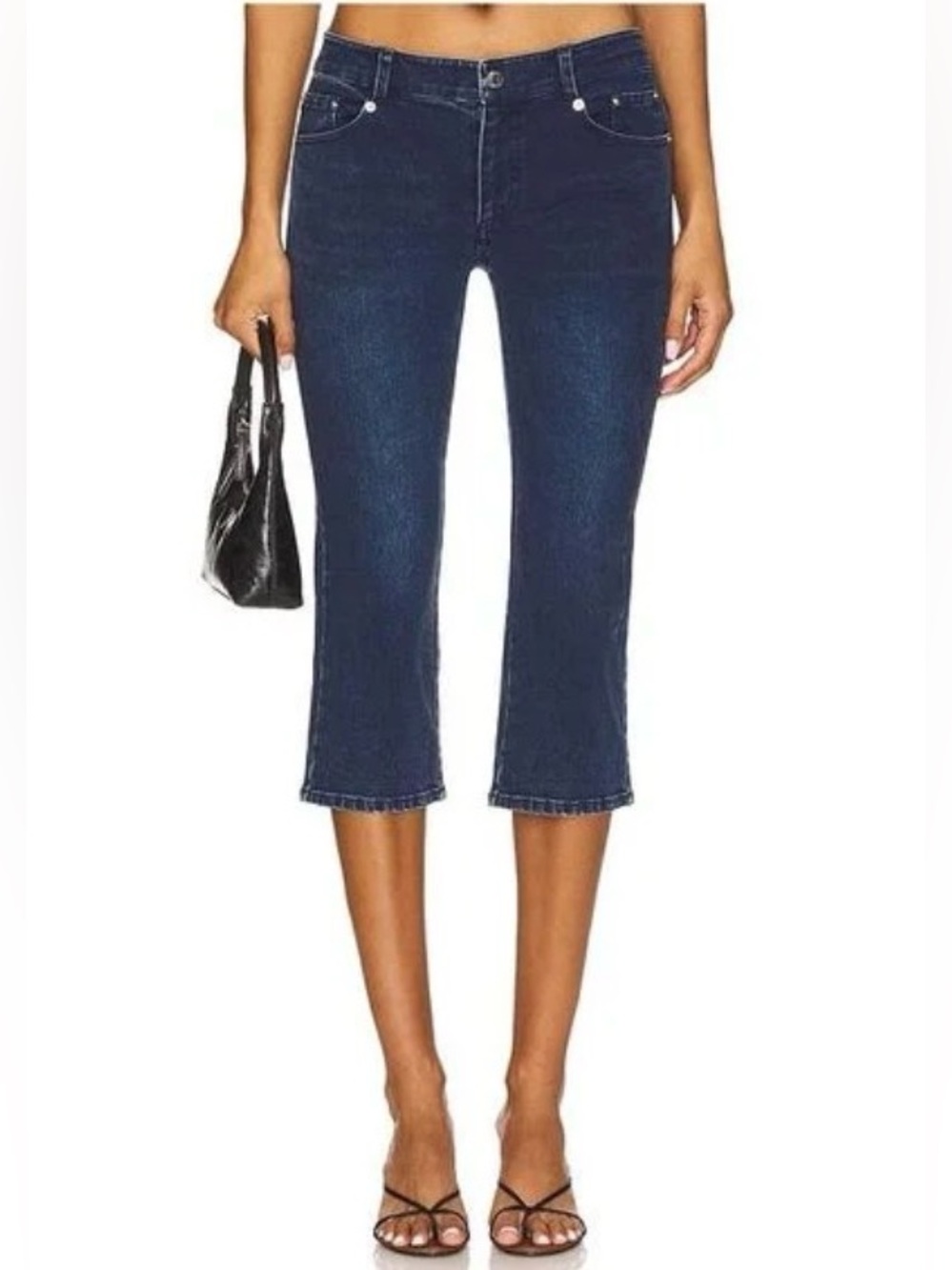 Miaou Kelly Capri Jeans Size M Rhinestone Pocket Y2K Bella Hadid Revolve